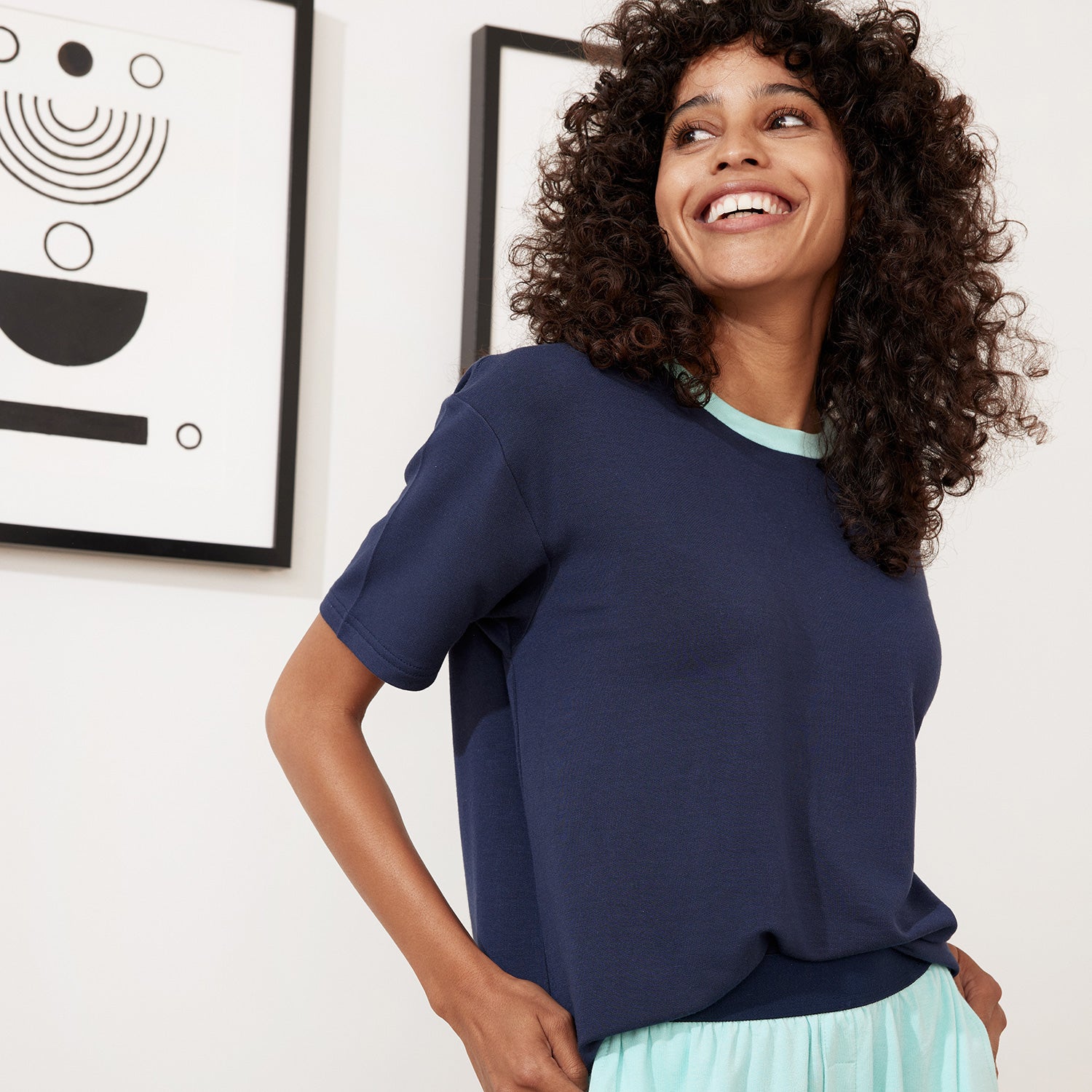 Navy/Mint JamTee